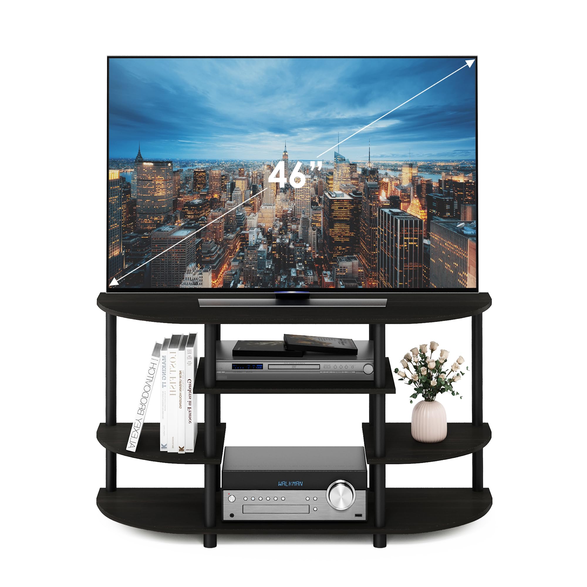 Amazon.com: Furinno JAYA Simple Design Corner TV Stand, Espresso